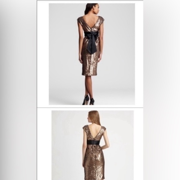 BCBG Bronze Midi Sequin  Dress worn once - Picture 3 of 7